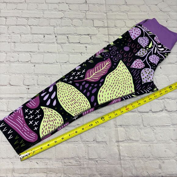 Loony Legs Women Leggings Size XL X-Large Colorful Artsy Floral D044 -9 - Picture 6 of 16